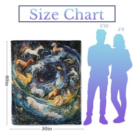 Zodiac - Manta de franela ligera suave y acogedora, decoración del zodiaco para sofá, ropa de cama, viajes, 6050 pulgadas
