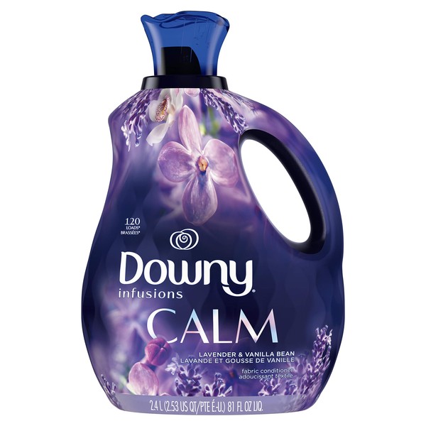 Downy Infusions Liquid Fabric Softener, Calm, Lavender & Vanilla Bean, 81 fl oz