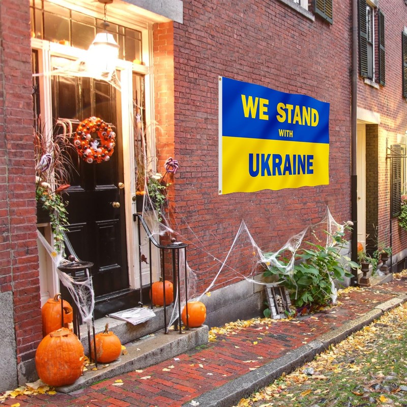 We Stand With Ukraine Flag 3x5FT Stop The War Support