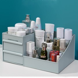 POFUOT skin care organizer,Makeup Desk Organizer With Drawers,Countertop Organizer for Cosmetics,Vanity brush with Holder for Lipstick, Brushes, Eyeshadow, and Desktop Finishing Dresser