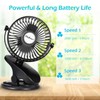SkyGenius Battery Operated Stroller Fan, Rechargeable USB Powered Mini Clip