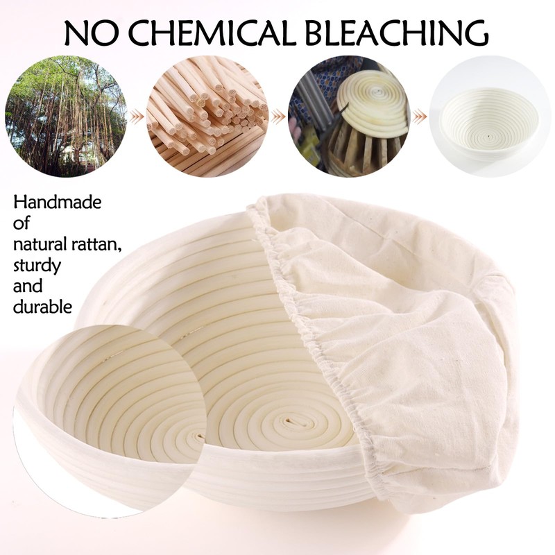 Banneton Bread Proofing Basket: 2 PCS Sourdough Proofing Basket with