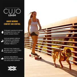 EzyDog Cujo Shock Absorbing Bungee Dog Leash - Best Dog Rope Training Lead - Reflective Trim for Nighttime Safety - Padded Pull Handle for Superior Comfort and Control (25", Black)