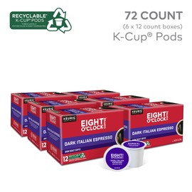 Eight O'Clock Coffee Dark Italian Roast Keurig Single-Serve K-Cup Pods, Dark Roast Coffee, 72 Count