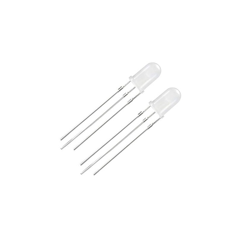 uxcell 20PCS 5mm 3-Pin Dual Bi-Color Diffused Common Cathode LED