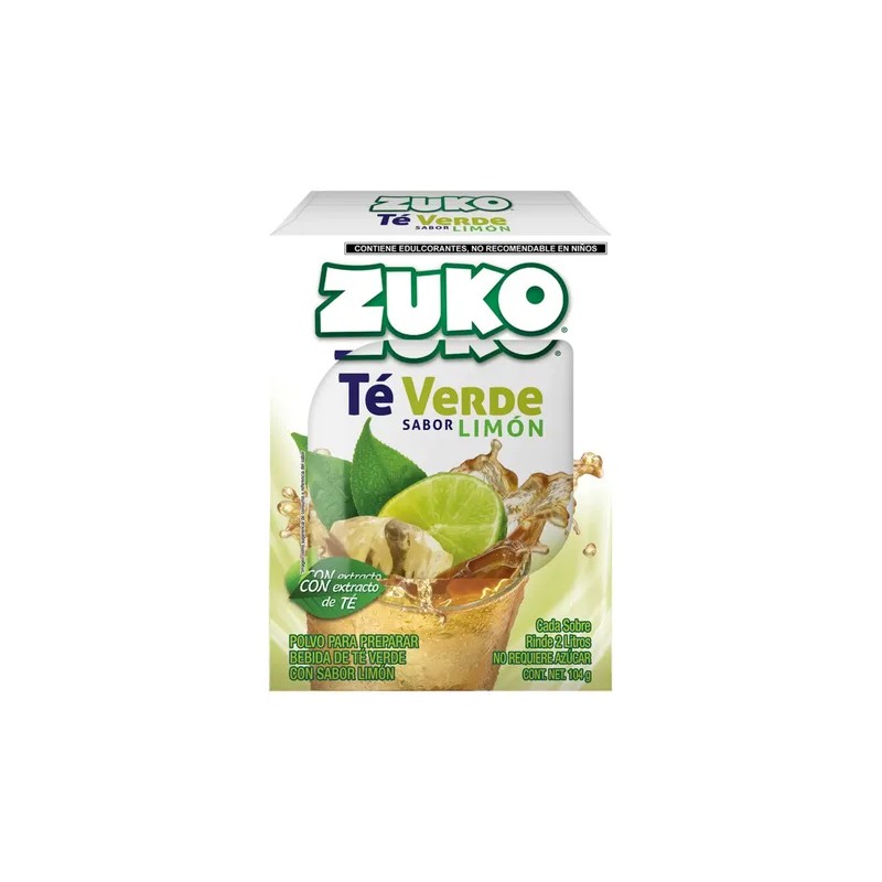 Zuko Te Verde Limón Bebida En Polvo 8 Sobres/13g,de 2l
