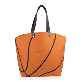 RIAH FASHION Sports Game Team Large Fabric Tote Bag - Basketball, Softball, Football, Baseball, Varsity Gym Shoulder Handbag (Basketball)