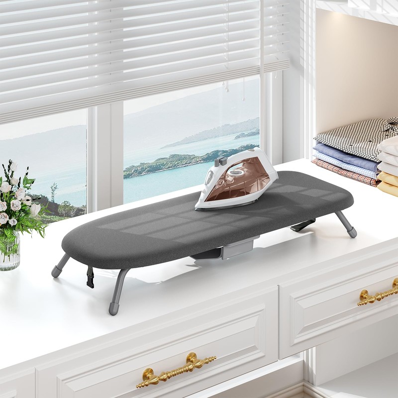 Kingboard Small Ironing Board with Iron Holder, Tabletop Iron Board