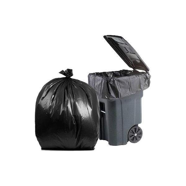 PlasticMill 95 Gallon Garbage Bags: Black, 1.2 Mil, 61x68, 50 Bags.