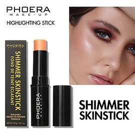 AQUAPURITY Phoera ® Makeup Shimmer Skin stick Highlighter Contour Concealer Makeup Stick Buildable Cream to Powder formula (401 CRYSTAL)… (403 Trophy)