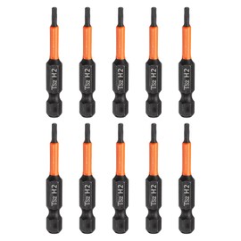sourcing map 10pcs Hex Head Wrench Drill Bit 2mm(H2) Metric 1/4" Hex Shank 2"(50mm) Length S2 Steel Magnetic Impact Drivers Screwdriver Bit Hexagon Electric Drill Bits