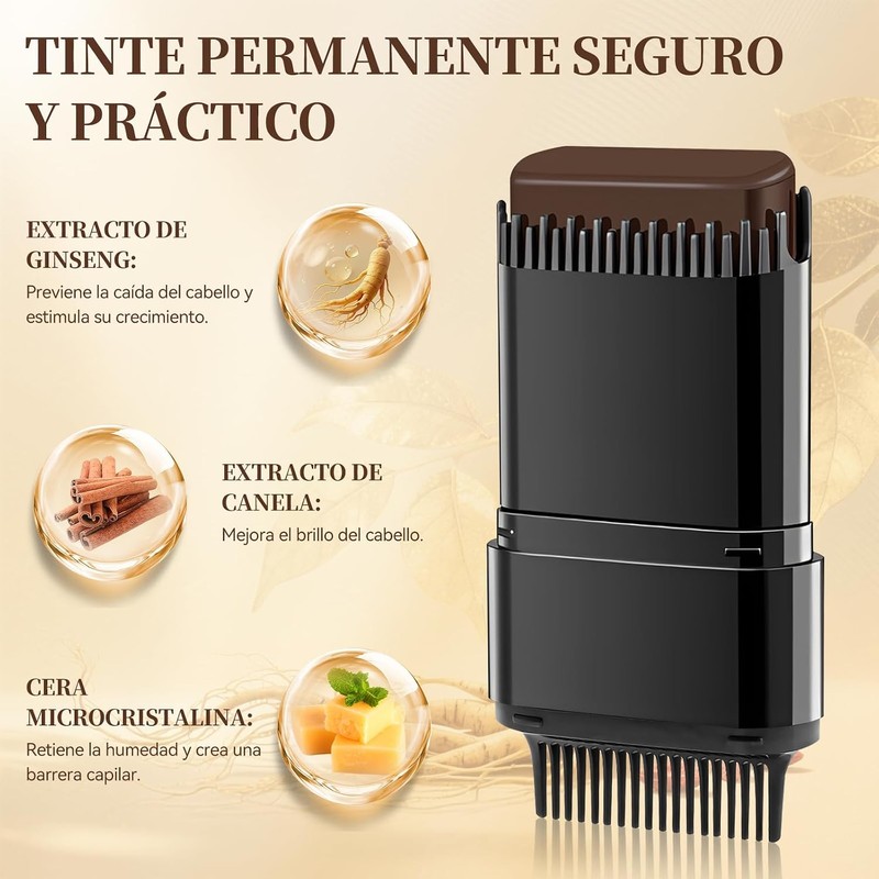 Peine de Tinte para Cabello – Retoca Canas Rápido, Waterproof