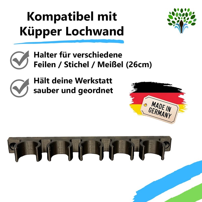 Naturalspring Tool Wall Holder for Küpper Perforated Wall Files 26