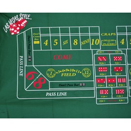 New Casino Craps Green Felt Layout 36" X 72"