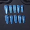 GlamRays Pack of 24 Long Coffin Nails Coffin Shape False