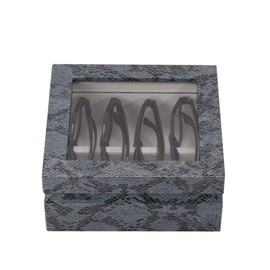 OYOBox Mini Exotic Print Luxury Eyewear Organizer, Wood Display Box for Glasses + Sunglasses (Blue Snake)