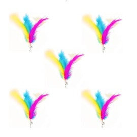 QUEOPFU 5Pcs Interchangeable Attachments Cat Feather Toys Replaceable Feathers
