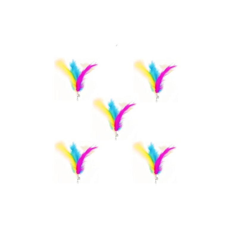 QUEOPFU 5Pcs Interchangeable Attachments Cat Feather Toys Replaceable Feathers