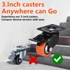 Heavy Duty Industrial Brake Caster,Load Capacity 3000lbs, No Noise Polyurethane