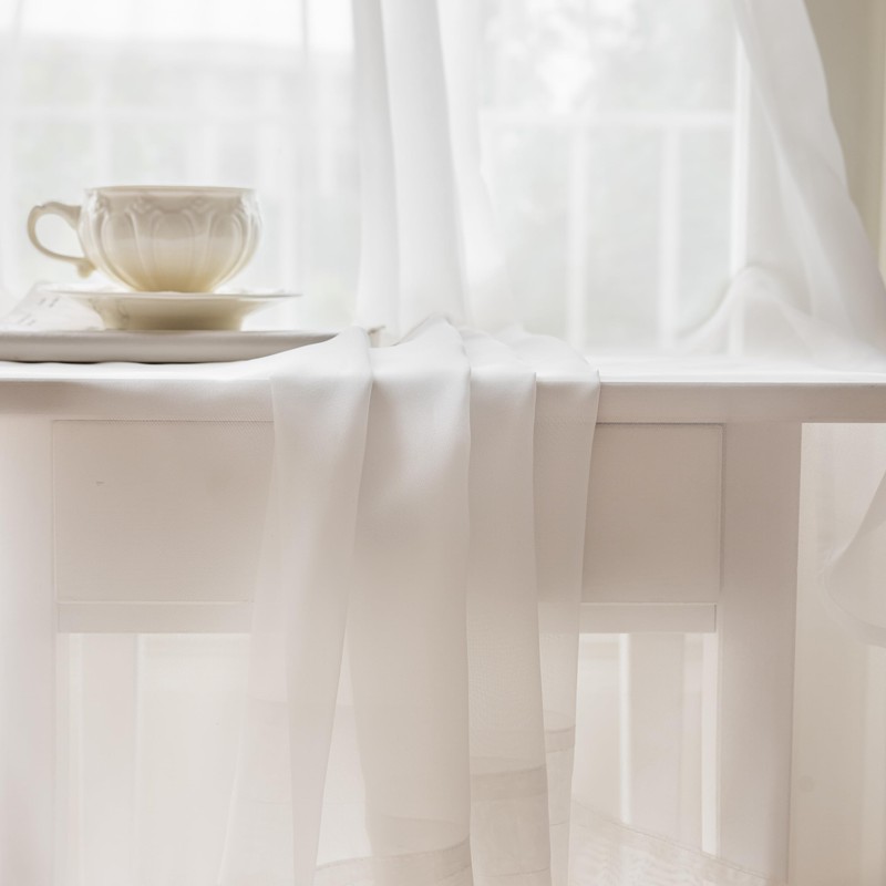 Aquazolax Small Door Sheer Window Curtains Panel - Voile Rod