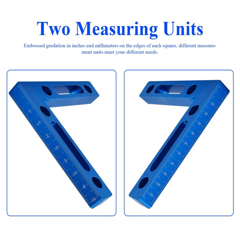 Mocoum Aluminium Alloy 90 Degree Positioning Squares 4.7" x 4.7"(12x12cm)