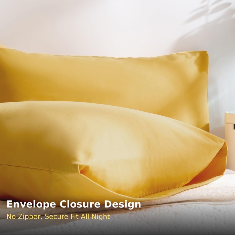 Evolive Ultra Soft Brushed Microfiber Standard Size 20"x30" Pillowcases Pair