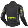 Berik Camo Street Waterproof Motorcycle Textile Jacket (Black/Yellow, 56)