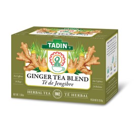 Tadin Herb & Tea Co. Ginger Herbal Tea Blend, Caffeine Free, 24 Count (Pack of 6)