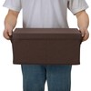 HOONEX Linen Foldable Storage Bins with Lids, 2 Pack, Storage