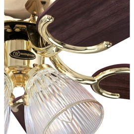 Westinghouse 7232400 CONTEMPRA IV Indoor Ceiling Fan with Light, 52 Inch, BRASS