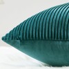 YCOLL Teal Pillow Covers 18x18 Set of 2 Velvet Striped
