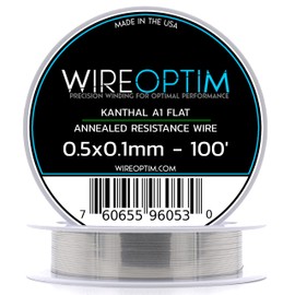 WIREOPTIM - 0.5mm x 0.1mm - Kanthal A1 Resistance Wire – 100 Feet
