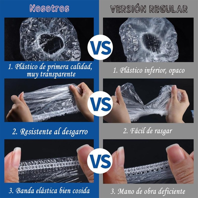 Lumbor37 Gorro de Ducha Desechable, 100pcs Gorro de Ducha Desechable-Multiusos