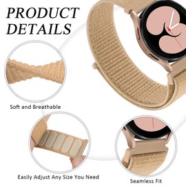 Wanme 20 mm Armband kompatibel mit Garmin Vivoactive 3/Venu/Venu Sq/Venu Sq 2, Nylon, Armband für Garmin Vivoactive 3 Music, Forerunner 245/245 Music/645/645 Music, Forerunner 55 (Milchtee)