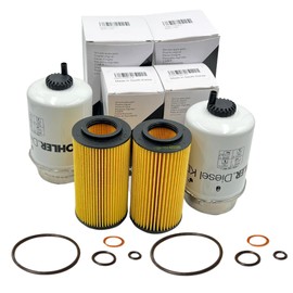 Tune Up Maintenance kit 2 x 500 Hours for KDI3404TM KDI 2504 TM Diesel Engines with Set of 2 pcs Genuine Fuel Filter ED0021753200-S and 2 pcs Genuine Oil Filter Cartridge ED0021750010-S