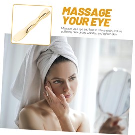 FOMIYES 8 Pcs Standable Eye Cream Stick Convenient Eye Massage Spoon Mini Eye Anti- Aging Eye Eye Cream Massage Household Eye Eye Care Tool Golden Zinc Alloy