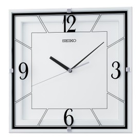 SEIKO Lanvin Non Ticking Wall Clock, White, 11 Inch