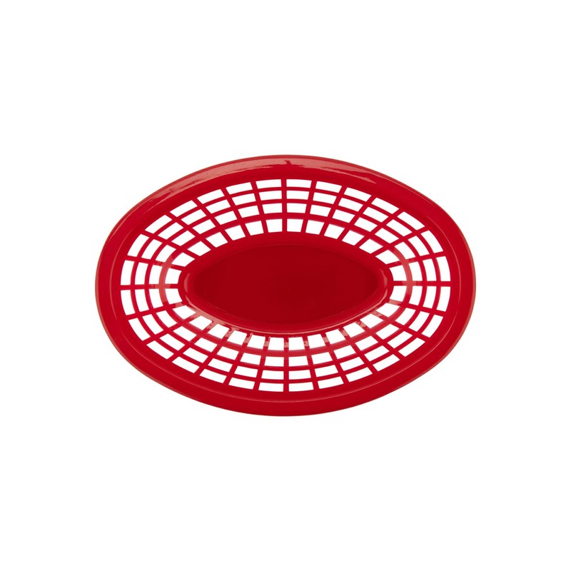 G.E.T. OB-734-R Oval Serving/Bread Basket, 8" x 5.5", Red (Pack