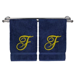 Monograma Personalizado Toallas de Mano Toalla de Invitados Boda Compromiso Aniversario Regalo – Marina – Toallas, Marino