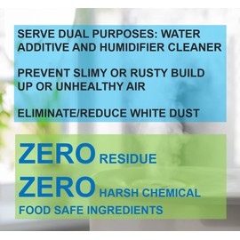 PUREFY Humidifier Treatment Large Capacity (68 oz) – for Large (6L, 1.5 Gallons or More) Humidifiers or Coolers. Hypoallergenic. Unscented. No Residue. Hygienic Humidifier for Healthier Air.