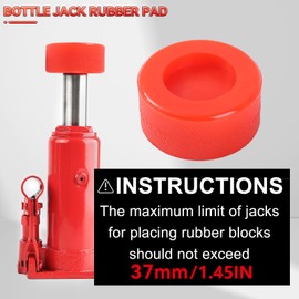 Polyethylene Bottle Jack Pad Adapter Protector Car Jacking Lifting Tool Pinch Weld Side Disk 37mm 1.45" Hole for Most 10T Bottle Jacks (Red, 37MM=1.45")