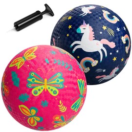 MUKI Soft Sports Ball Set Rubber Material Toys Outdoor Play Children Toddlers Babies 3 Years 4 Years 5 Years 2-Piece Set (Pink-Navy)