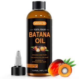 MISICH MISICH Dr Sebi Raw Batana Oil, 100% Natural Organic Hair Growth Oil for Men & Women, Sourced from Honduras, Pure, Unrefined, Enhances Thickness, Prevent Hair Loss 4 Oz
