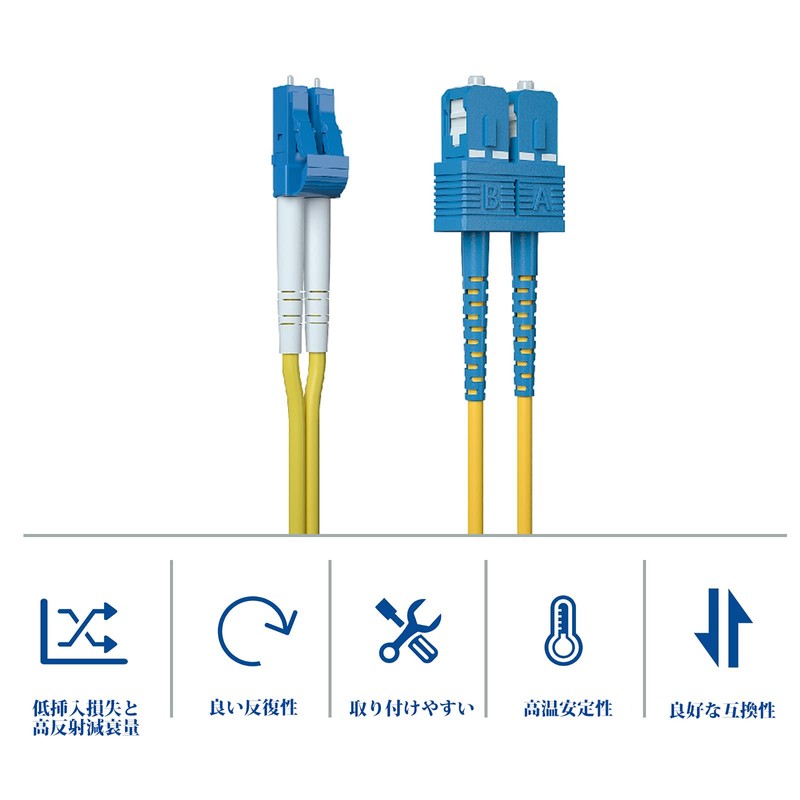 10Gtek OS2/OS1 Single Mode Duplex LC/SC Connector Fiber Optic Cable