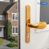 XFORT Uros Polished Brass Offset UPVC Door Handle, (PZ 62/92mm,