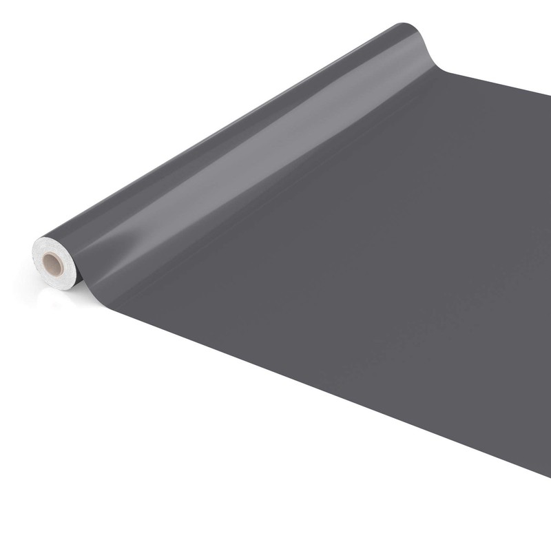 Oilcloth Tablecloth Oilcloth Washable Tablecloth Plain Gloss Plain Anthracite Cut