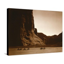 ART.COM Stretched Canvas Print Navajos, Canyon De Chelly, c.1904 by Edward S^ Curtis, 32" x 24"