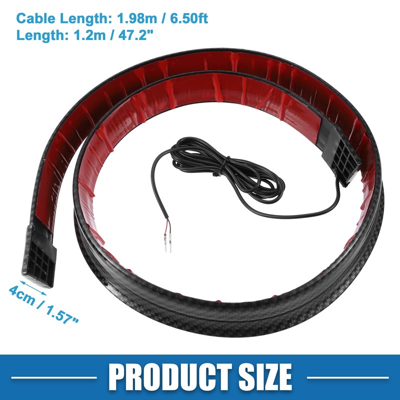 X AUTOHAUX Car Spoiler with Red LED Light 47.2"/1.2m Carbon