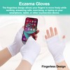 6 Pairs Fingerless Eczema Gloves, Soft White Cotton Gloves for