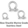 5mm Bow Shackles Stainless Steel A4-Marine Grade (316) - for